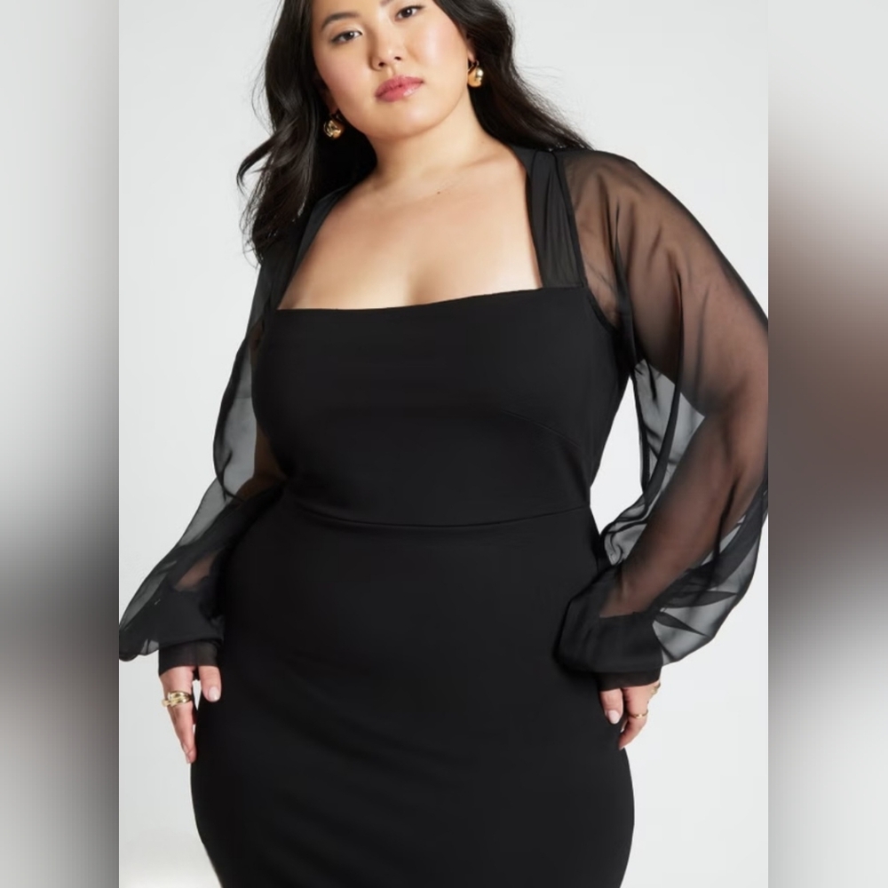 Eloquii Bolero Column Dress. New. Sz 26/28. Black - Picture 3 of 7